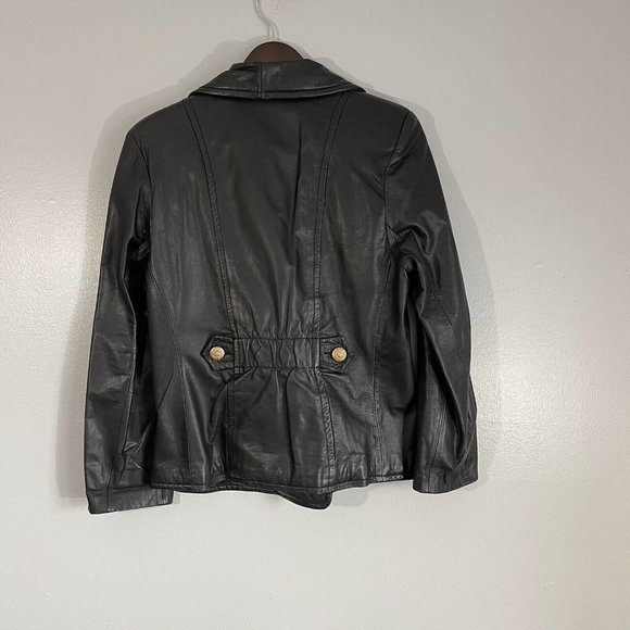 Wilson's Leather Womens Black Leather Biker Moto Jacket Size S Motorcycle - Picture 4 of 9